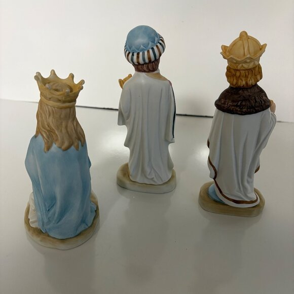 Creative Art Flowers Three Wise Men Ceramic Figurines X2451 Christmas Nativity - Picture 2 of 8
